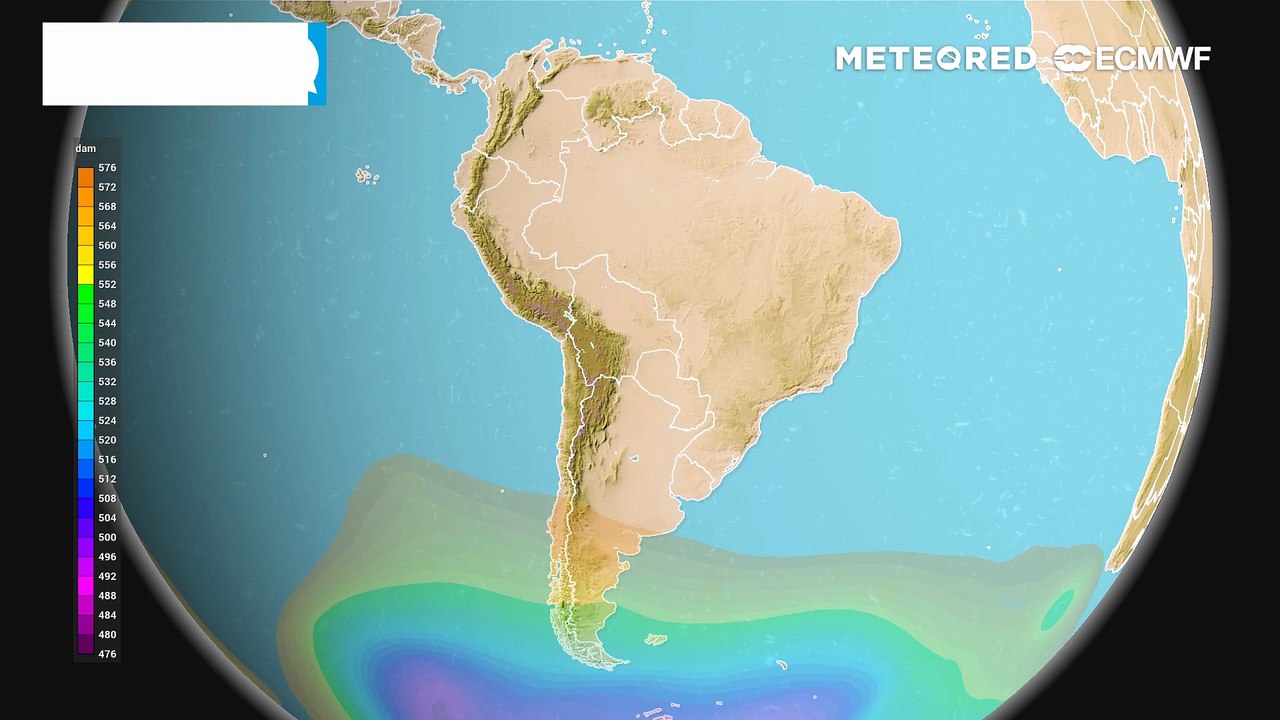 Pronóstico de geopotencial a 500 hPa: Viernes 27 de Marzo.