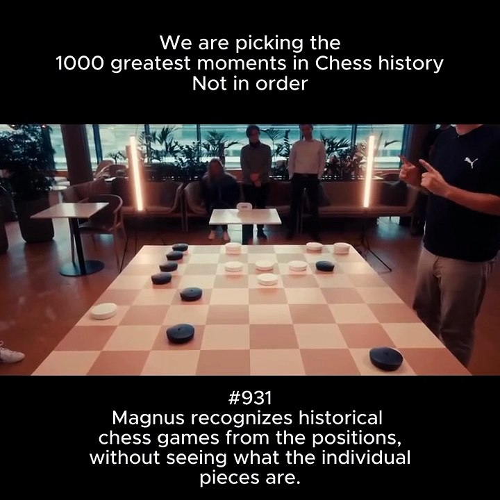 Magnus recognizes historical chess games from the positions, without seeing what the individual pieces are. #chessnetx #magnuscarlsen #magnus