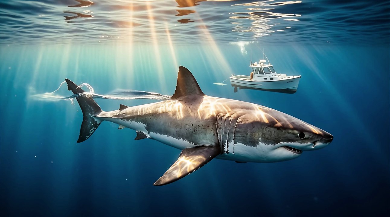 Shark Circling Boat – Silent Threat