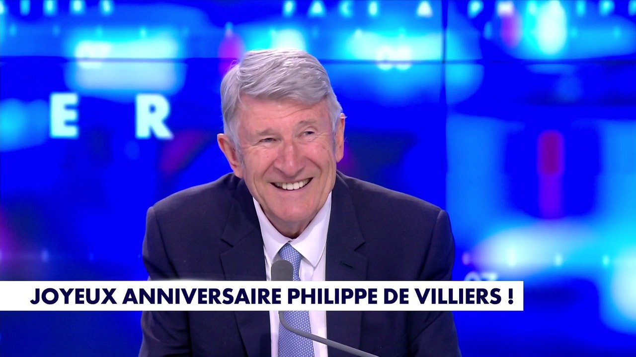 Toute l'équipe de CNEWS fête un joyeux anniversaire à Philippe de Villiers
