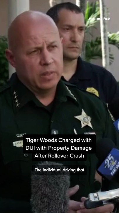 Tiger Woods Charged with DUI, Causing Property Damage After Rollover Crash