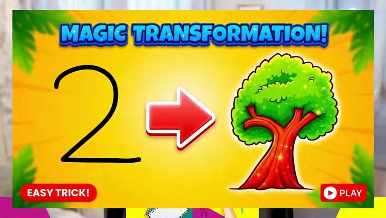 Just a Number 2 → Amazing Tree Drawing 🤯 | Drawing for kids | Simple Art by AU ART ZONE 2.0