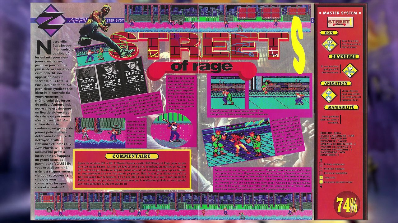 🔎 Test ; Les versions 8 bits de STREETS OF RAGE - Sega MASTER SYSTEM  Sega GAME GEAR (1080p_60fps_H264-128kbit_AAC)