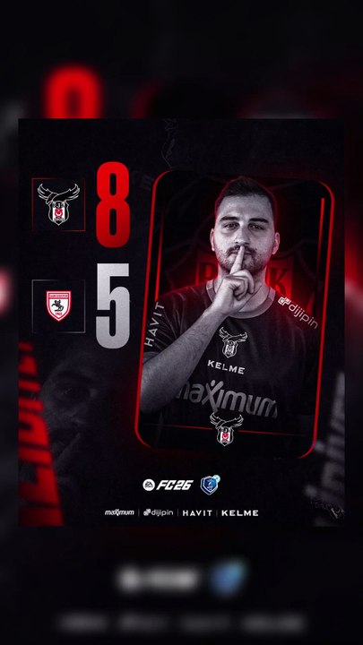 EA FC26 oyuncumuz Mert ‘’iMertAL’’ Altıntop, 30. Hafta eSüper Lig maçında Samsunspor takımına karşı 8-5’lik skorla galibiyet alıyor. 💪🏻