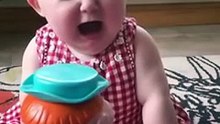 Funny laughing | baby scared by gift  toy  #baby laughing #shorts  #DailymotionShorts