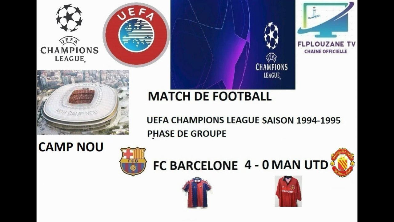 Football : UEFA Champions League Saison 1994 - 1995 Phase de Groupe FC Barcelone - Manchester United