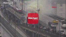 İstanbul'da metrobüste yangın