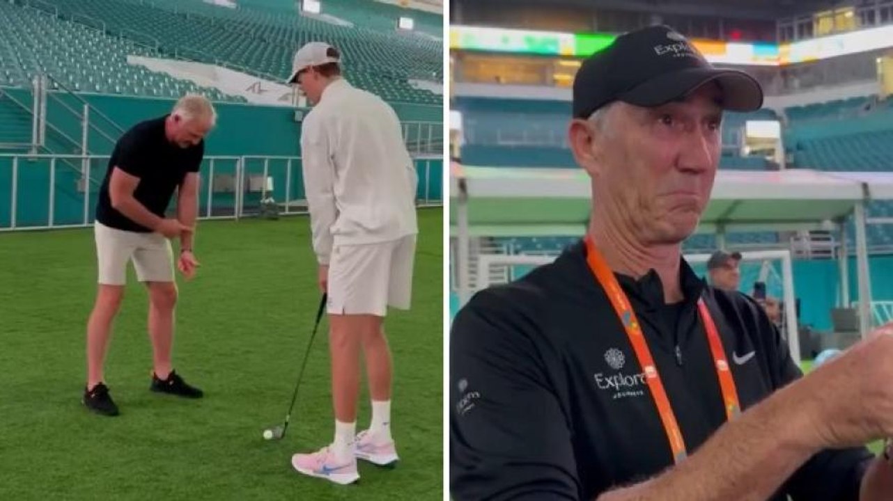 Sinner a lezione di golf con Greg Norman. La reazione di Cahill è da ridere