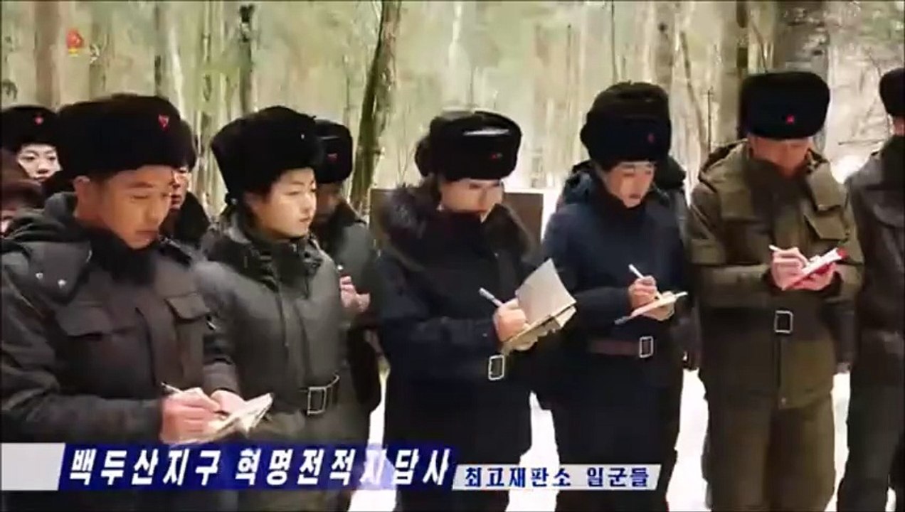 Caravana pelos locais de batalha revolucionária da zona do monte Paektu, atos comemorativos e de translado dos jovens