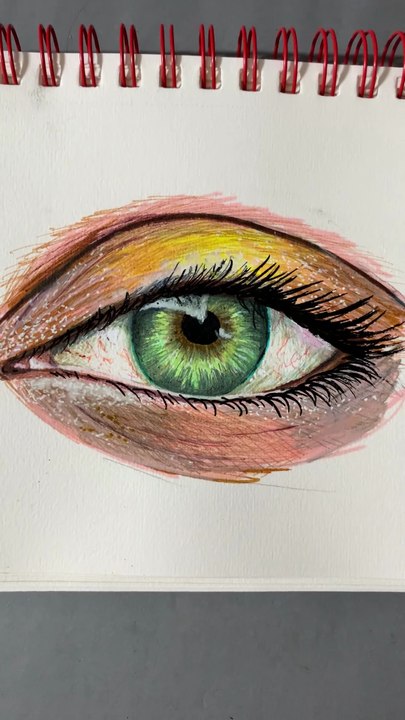 Dessin d'un œil aux marqueurs acryliques