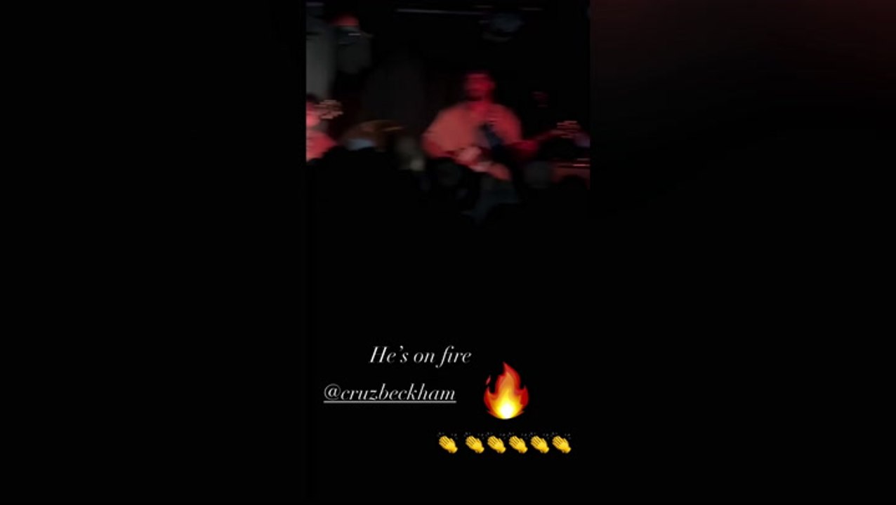 Geri Horner parties with David and Victoria Beckham for Cruz’s concert in London