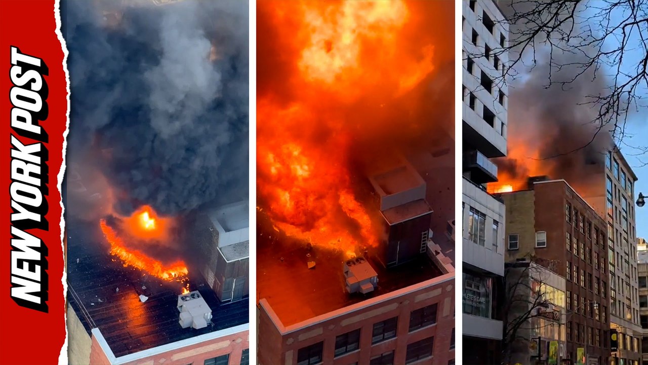 Ruptured propane cylinders cause multiple explosions on building rooftop in downtown Toronto
