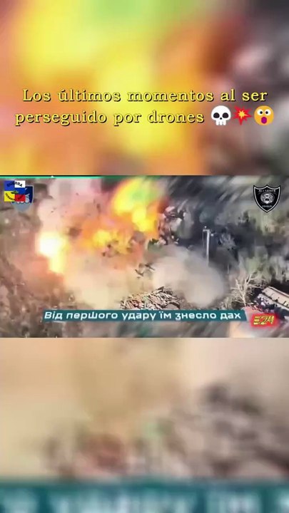 Los últimos momentos al ser perseguido por drones 💀💥😮 The final moments of being hunted by drones.