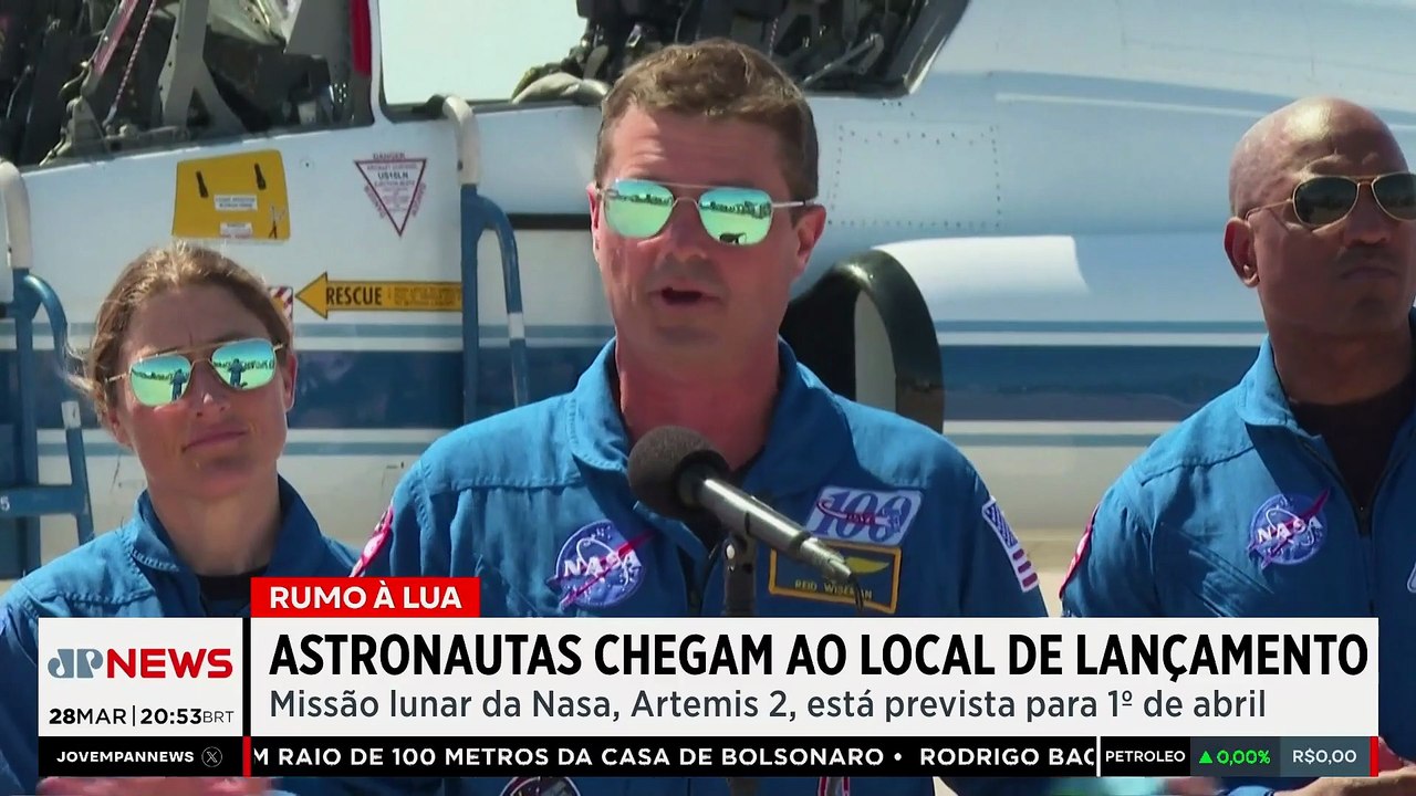 Rumo à Lua: astronautas chegam ao local de lançamento da missão Artemis II