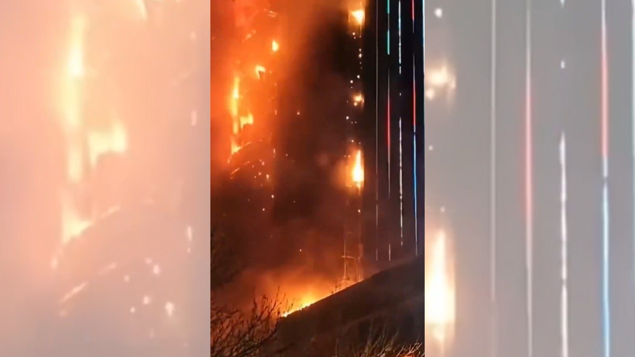 Video: Flames rain down as massive blaze erupts in China high-rise; 3 killed