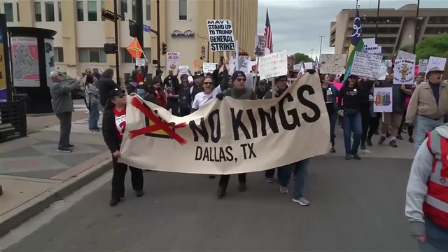 Counterprotesters clash with ‘No Kings’ demonstrators in downtown Dallas