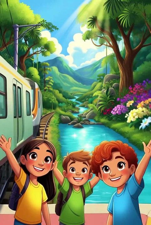 🎬 العنوان (Title)  رحلة القطار عبر الغابة الساحرة 🌿🚂