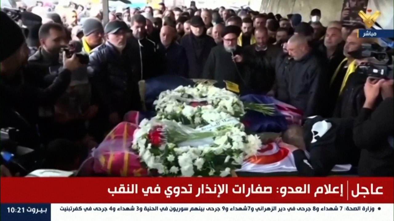 Cientos de personas asisten al funeral por los periodistas asesinados por Israel en Líbano