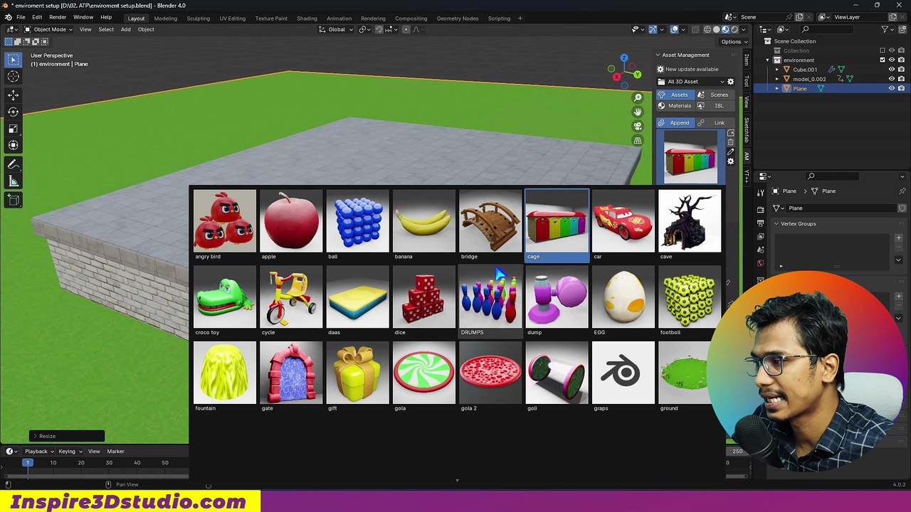 Animal Crossing Fountain | Importing Assets from My Pack in Blender 03