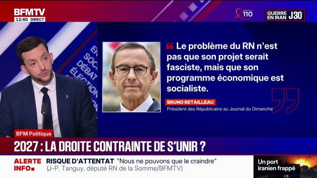 Appel à l'union entre le centre et la droite pour 2027: Le programme, c'est juste lutter contre le Rassemblement national , affirme Jean-Philippe Tanguy (RN)