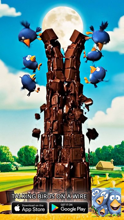 Never build a twin tower out of chocolate! 😱 Talking Birds On A Wire Game