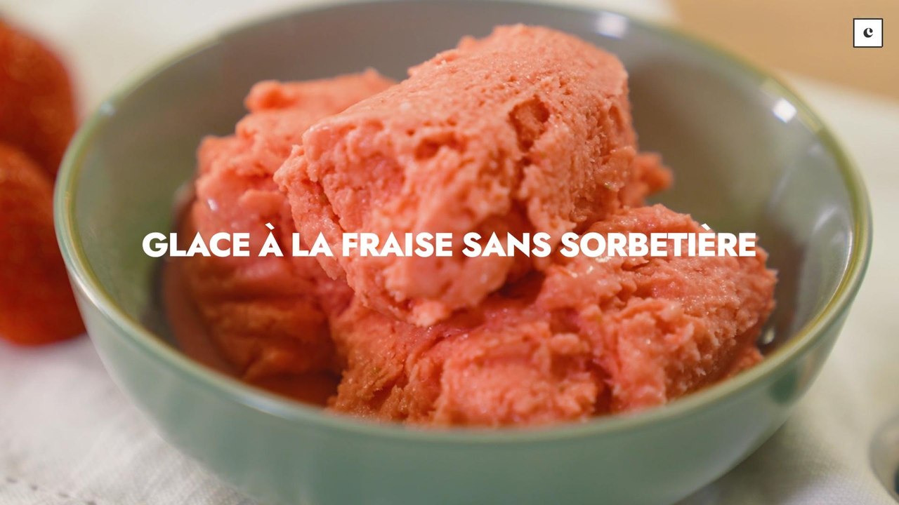 Glace à la fraise sans sorbetière