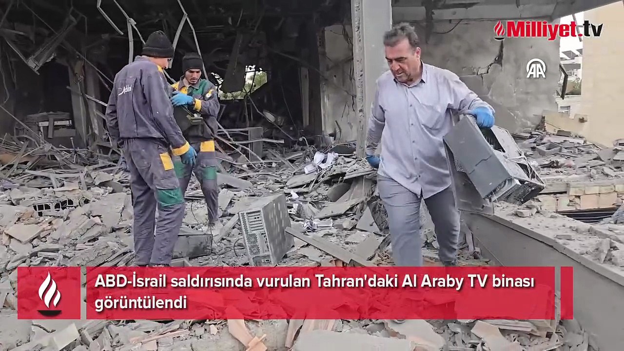 ABD-İsrail saldırısında vurulan Tahran'daki Al Araby TV binası görüntülendi