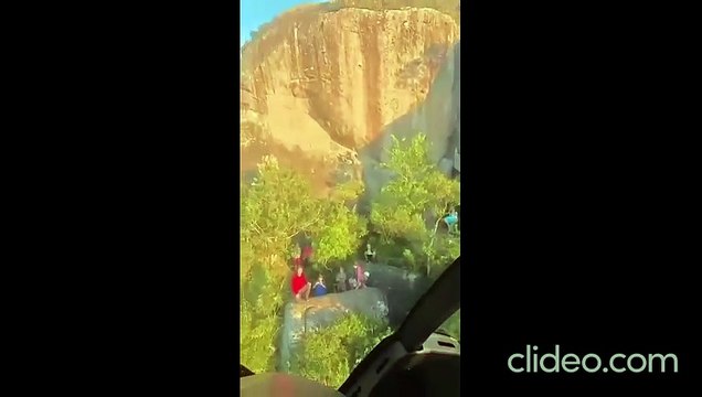 Homem cai de pedra enquanto praticava escalada e SSP monta força-tarefa para resgate; assista