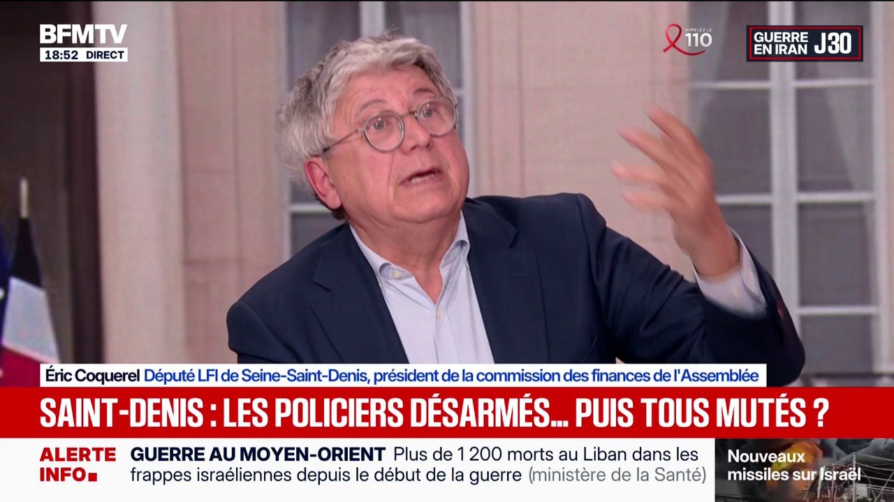 Désarmement de la police municipale à Saint-Denis: "C'est le rôle de la police nationale", explique Éric Coquerel, président de la commission des finances de l'Assemblée nationale