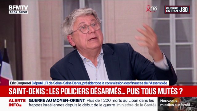 Désarmement de la police municipale à Saint-Denis: C'est le rôle de la police nationale , explique Éric Coquerel, président de la commission des finances de l'Assemblée nationale