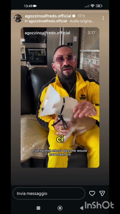 Agozzino Alfredo il suo cane Arnold dopo operazione rimane cieco