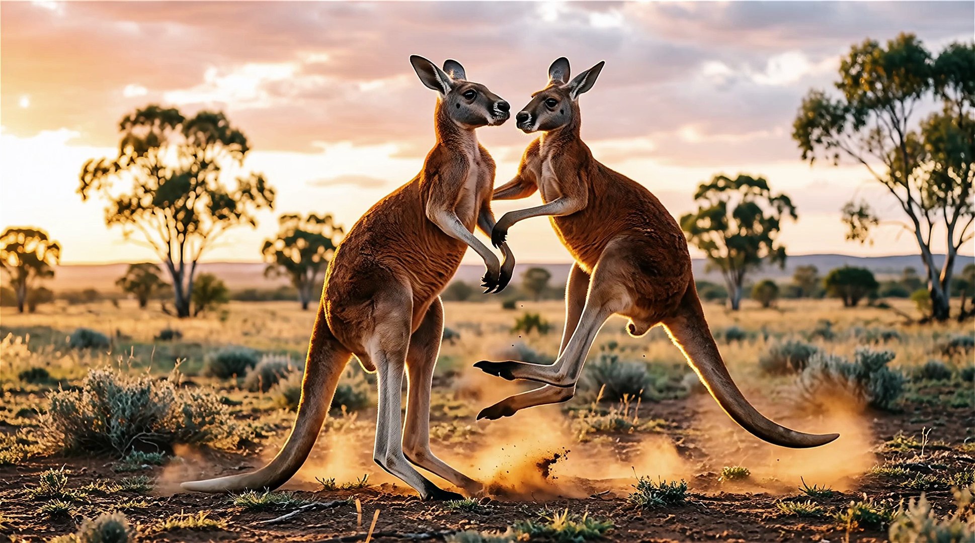 ⁣Kangaroo Boxing Match