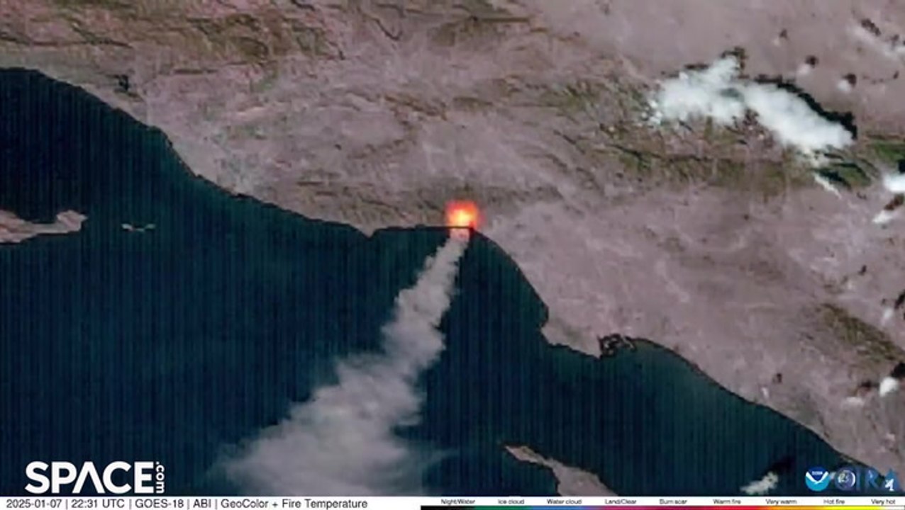 Palisades Fire Rages In Southern California In Stunning Satellite Time-Lapse
