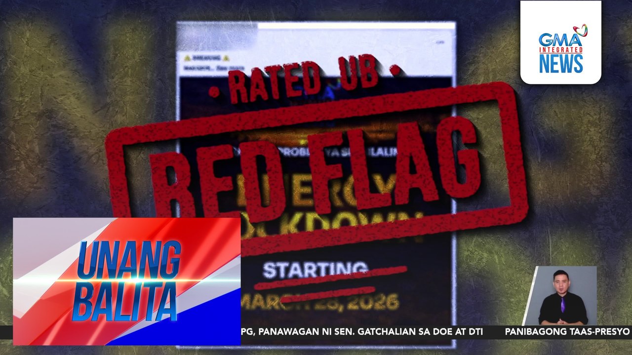 Social media posts na may logo ng GMA Integrated News tungkol sa energy lockdown, hindi totoo | Unang Balita