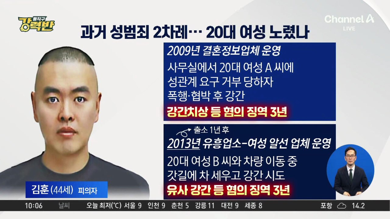 [돌직구 강력반]‘스토킹 살인범’ 김훈, 전에도 20대 여성들 노렸다