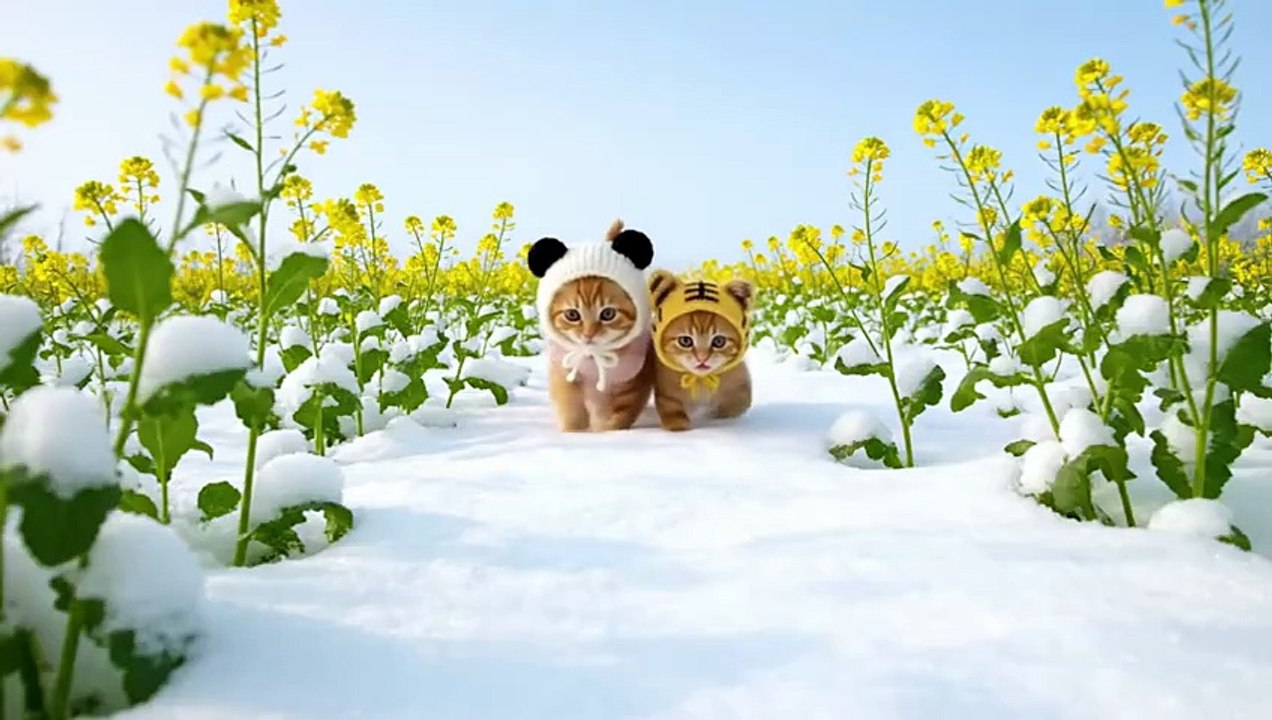 (88) Ginger Sister & Yellow-Hat Kitten Secretly Prepared a Christmas Gift for Mama Cat  - YouTube