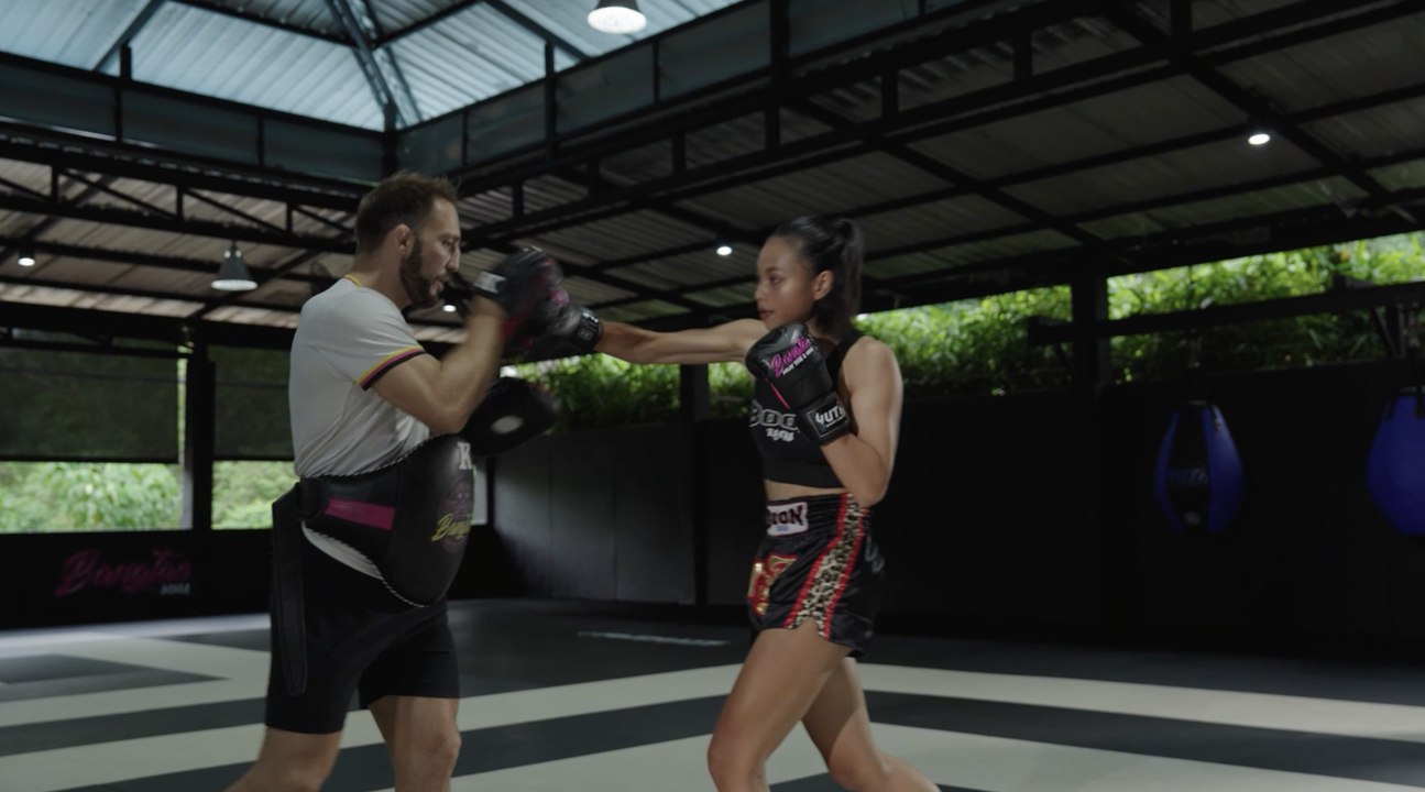 Supergirl deep in focus during training