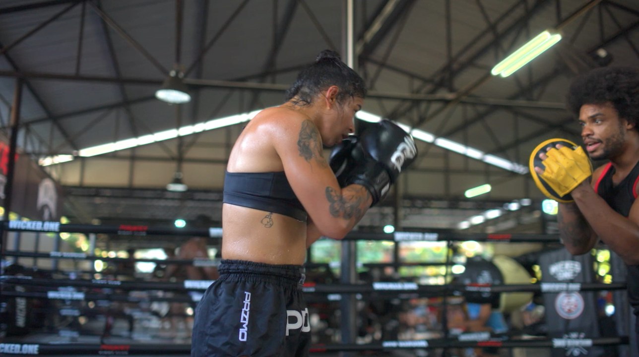 Allycia Rodrigues puts in the hard work in training