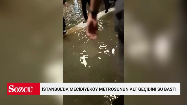 İstanbul’da Mecidiyeköy metrosunun alt geçidini su bastı