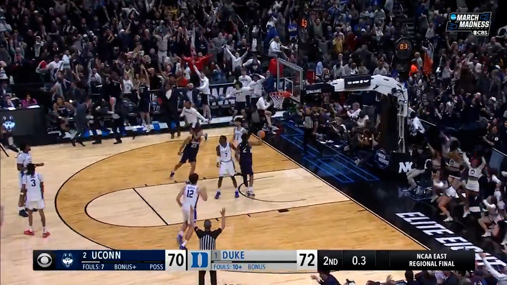 La locura del marzo universitario en su máximo esplendor: Duke, eliminada por UCONN