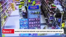 Markette davetsiz misafir: Açık kapıdan girdi reyonları gezdi