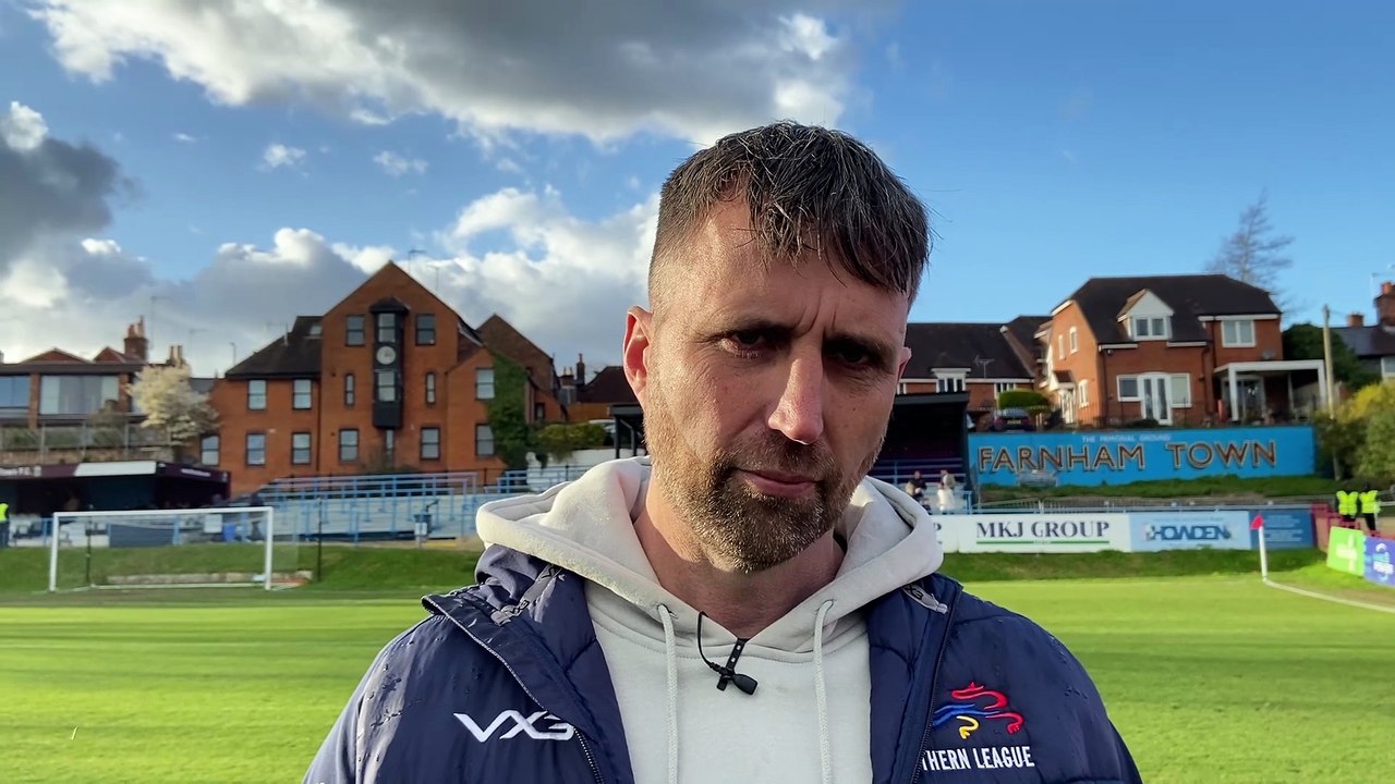 Farnham Town manager Paul Johnson post-Chertsey Town