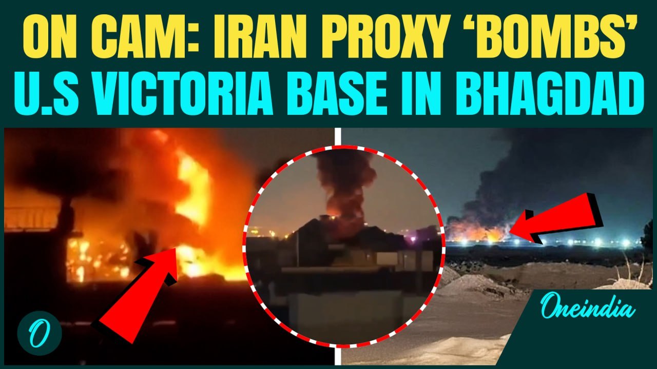 Iran Proxy ‘ATTACKS’ U.S Victoria Base In Baghdad | CHILLING Video Shows Base Engulfed In FLAMES!