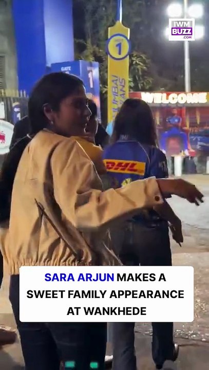 Sara Arjun was spotted with her parents as they arrived to watch the MI vs KKR match. The sweet family at Wankhede Stadium made lovely match-day moment.