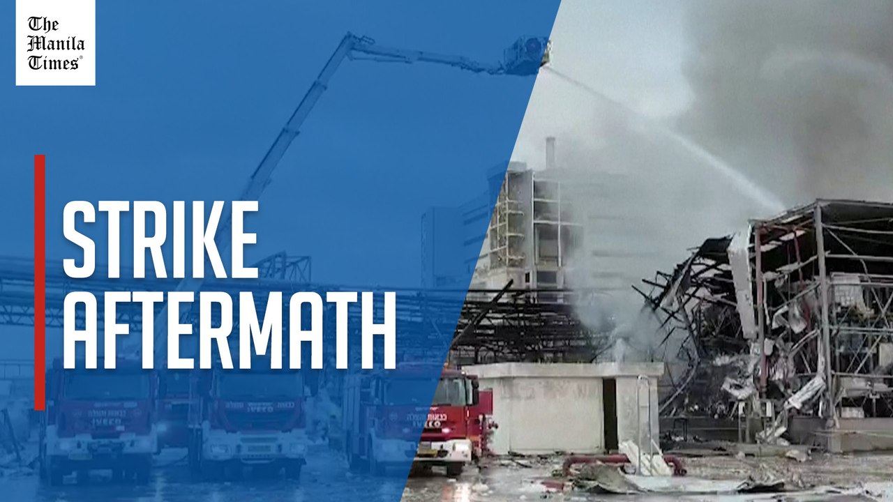 Israel's firefighters battle blaze after impact at industrial complex