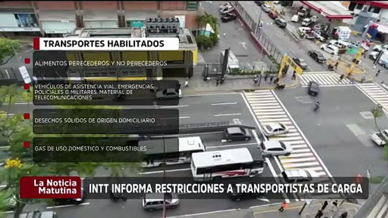 INTT informó la restricción de tránsito para vehículos de carga pesada durante Semana Santa