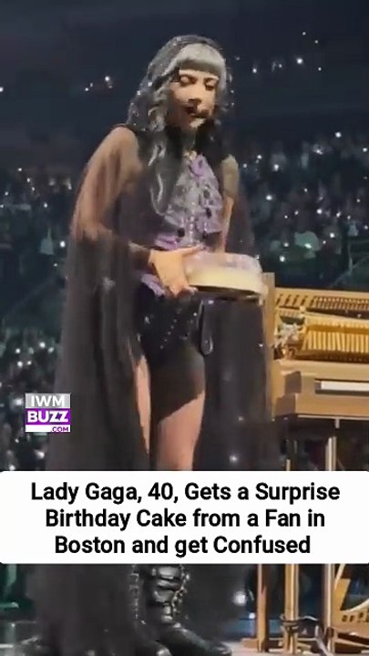 Lady Gaga, 40, Gets a Surprise Birthday Cake from a Fan in Boston and get Confused