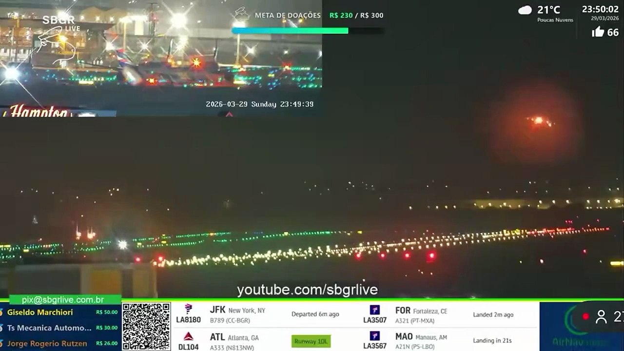 Turbina explode e avião retorna a Guarulhos após incêndio em turbina