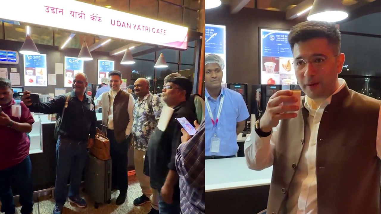 Raghav Chadha Sips ₹10 Chai At Mumbai Airport’s Udaan Café, Calls It ‘Game Changer’