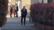 Zaia nella sede della Lega per la riunione della segreteria politica
